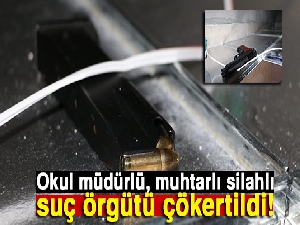 Okul müdürlü, muhtarlı silahlı suç örgütü çökertildi