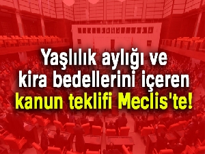 Yaşlılık aylığı, kira bedellerini içeren kanun teklifi Meclis'te