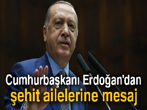 Cumhurbaşkanı Erdoğan'dan şehit ailelerine mesaj