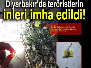 Diyarbakır'da teröristlerin inleri imha edildi