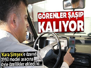 'Kara Şimşek'e özendi, 1993 model otomobilini konuşturdu