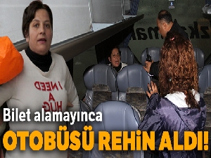 Bilet alamayınca otobüsü rehin aldı