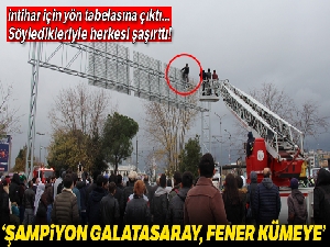 İntihar için çıktığı yön tabelasında amigoluğa soyundu