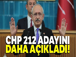 CHP 212 adayını daha açıkladı