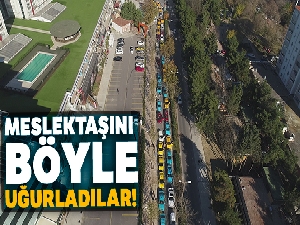 Taksiciler öldürülen meslektaşını uğurladı