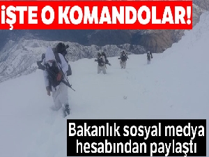 Bakanlık komandoların zorlu şartlarda görev yaptıkları anları paylaştı