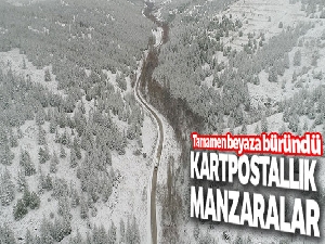 Eskişehir'de kartpostallık kar manzaraları
