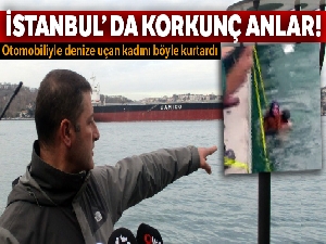 Otomobiliyle denize uçan kadını kurtaran vale konuştu