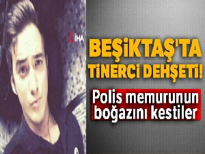 Beşiktaş'ta tinerci dehşeti: Polis memurunun boğazını kestiler