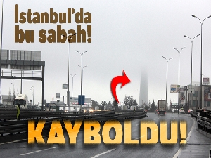 163 metrelik televizyon kulesi siste kayboldu