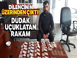 Dilencinin üzerinden 2 bin 141 TL para çıktı