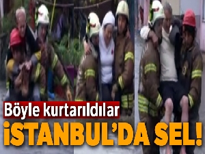 Sarıyer'de dere taştı, mahalleyi su bastı