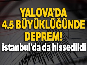 Yalova'da 4.5 büyüklüğünde deprem