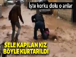 Sele kapılan kız öğrencinin kurtarılma anı kamerada