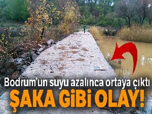 Barajı besleyen dereye kaçak set çekilmiş