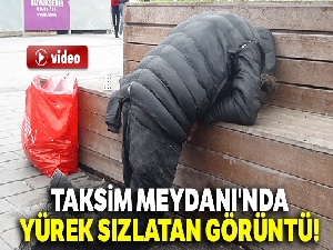 Taksim'de soğukta üşüyen evsiz vatandaşa zabıtadan yardım eli