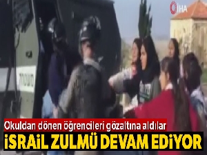 İsrail askerleri okuldan dönen Filistinli öğrencileri gözaltına aldı