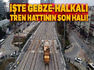 Gebze-Halkalı tren hattında son durum havadan görüntülendi