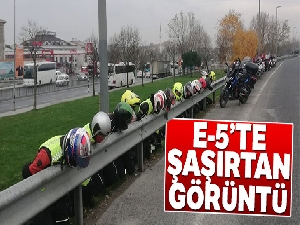 Motosikletlilerden 'katil bariyer istemiyoruz' eylemi