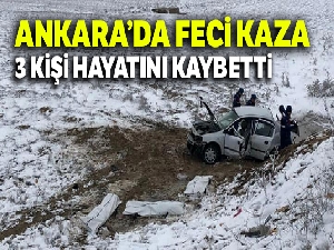 Ankara'da otomobil şarampole devrildi: 3 ölü