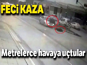 Abla ve kardeşe otomobil çarptı, metrelerce havaya savruldular