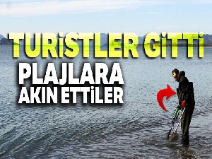 Turistler gitti, takıları definecilere kaldı