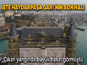Haydarpaşa Garı'nın tamamlanan çatı restorasyonu havadan görüntülendi