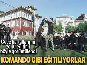 Gece kartallarının zorlu eğitimi havadan görüntülendi