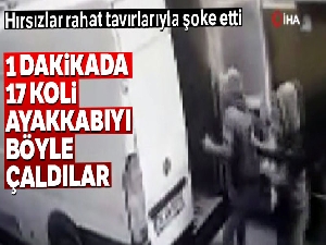 1 dakikada 17 ayakkabı kolisini böyle çaldılar