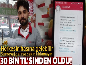 Telefonuna gelen mesaja tıkladı, 30 bin TL'sinden oldu