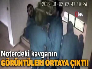 Noterdeki kavganın kamera görüntüleri ortaya çıktı