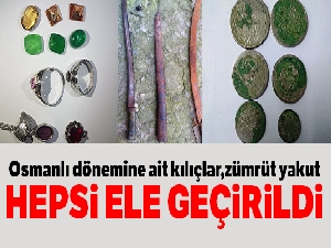 Jandarmanın denetiminde tarihi eser ve değerli taş ele geçirildi
