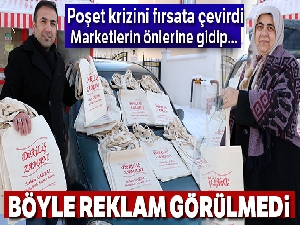 Muhtar adayı poşeti fırsata çevirdi