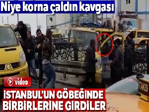Taksim Meydanı'nda dolmuşçuların korna kavgası kamerada