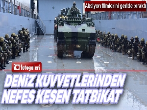 Deniz Kuvvetlerinden Ege Denizi'nde nefes kesen tatbikat