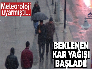 Çorlu'da kar yağışı başladı