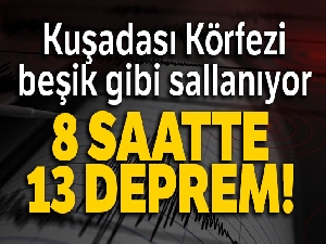 Kuşadası Körfezi'nde 8 saat içerisinde 13 deprem meydana geldi