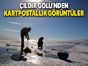 Çıldır Gölü'nde buzlarla görsel şölen