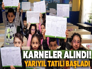 Karneler alındı, yarıyıl tatili başladı