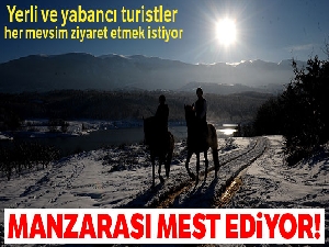 Karlar altında dörtnala özgürlük havadan böyle görüntülendi