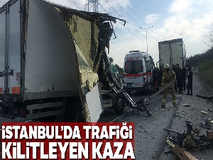 Kemerburgaz - Hasdal yolunda trafiği kilitleyen kaza
