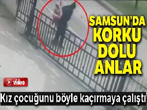 Kız çocuğunu kaçırma girişimi kamerada