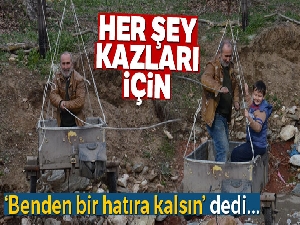 Kazları için derenin üstüne teleferik kurdu