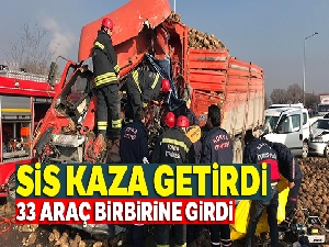 Konya'da sis nedeniyle 33 araç birbirine girdi: 1 ölü, 7 yaralı