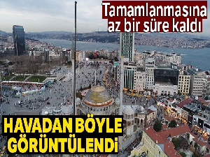 Taksim Camii'nin minaresinin külahı yerleştirildi