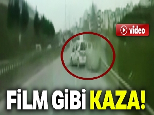 Film gibi kaza anı kamerada