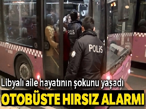 Taksim'de halk otobüsünde hırsız alarmı