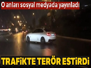 İstanbul'da lüks otomobille 'drift' terörü kamerada!
