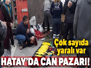 Hatay'da traktör devrildi: 15 yaralı