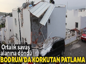 Bodrum'da korkutan patlama; beton bloglar araçların üstüne uçtu